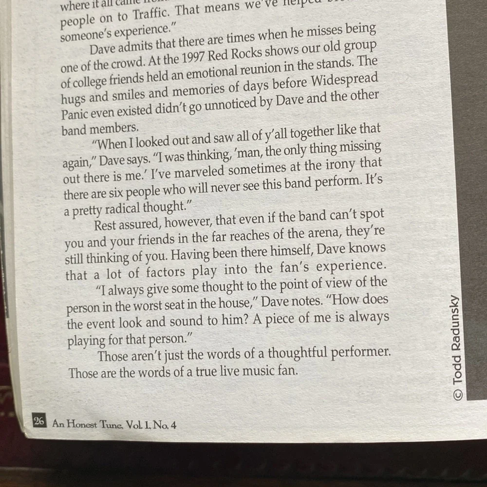 Widespread Panic David Schools Feature Honest Tune Magazine Volume 1 No 4 1997 - Picture 6 of 9